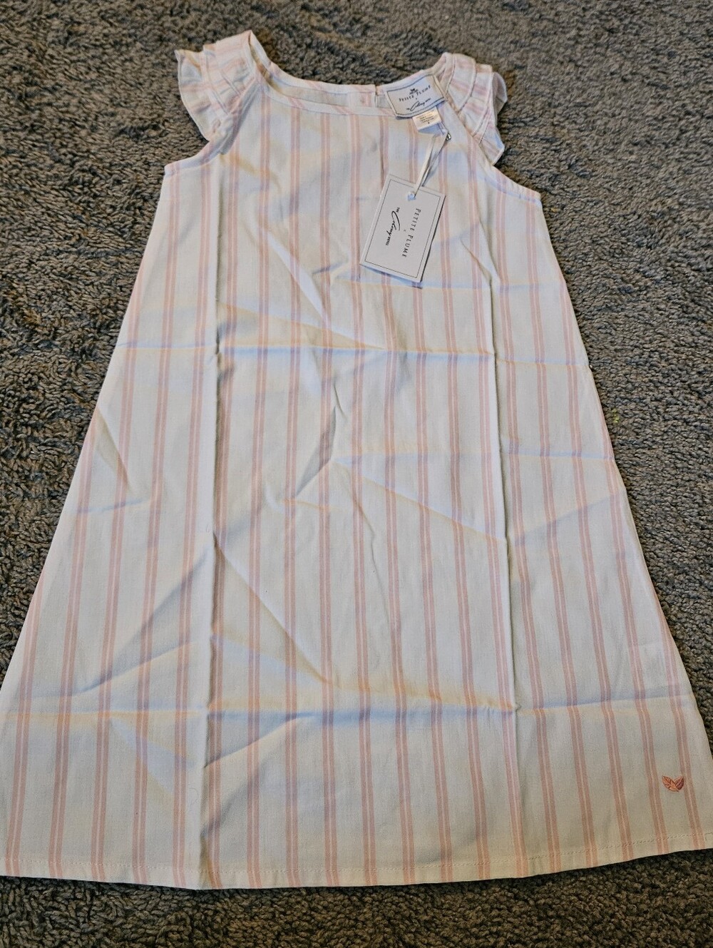 Girls' Pink Stripe Nightgown with Ruffle Sleeves